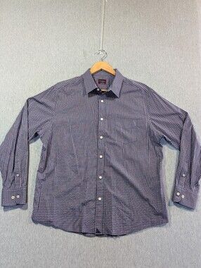 UNTUCKit Larkin Button Up Shirt Men's XL Purple Plaid Nylon